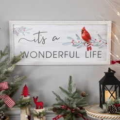 23.5" Framed It's A Wonderful Life Christmas Wall Sign