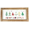 11.75" Framed Merry Christmas Trees Metal Wall Sign