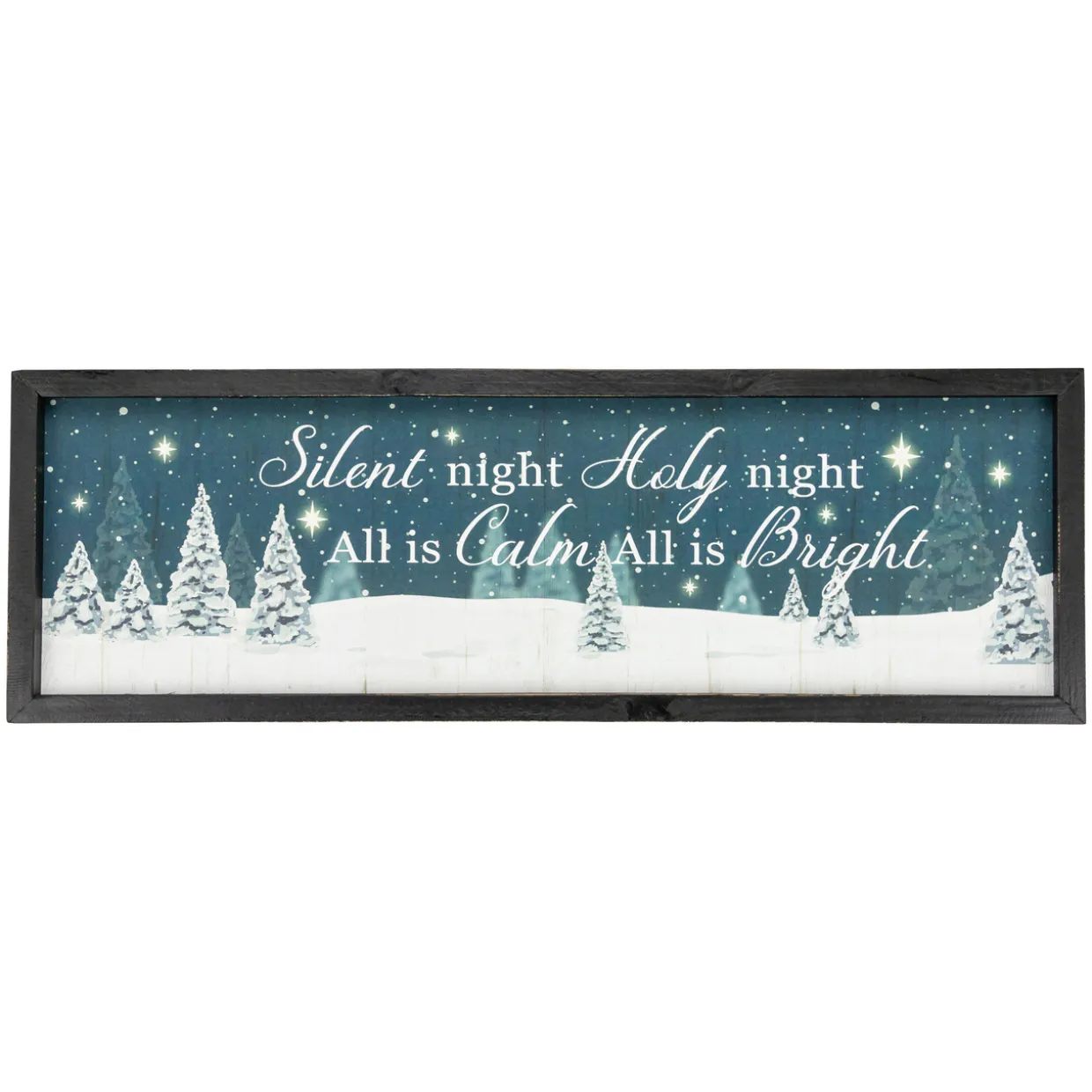 23.5" Framed Silent Night Christmas Wall Sign