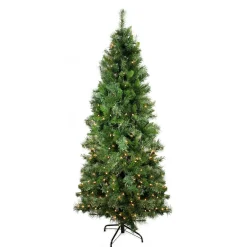 7.5 ft Pre-Lit Medium Mixed Cashmere Pine Artificial Christmas Tree, Clear Lights