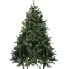 6.5' Full Snowy Delta Pine with Pine Cones Artificial Christmas Tree, Unlit