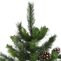 6.5' Full Snowy Delta Pine with Pine Cones Artificial Christmas Tree, Unlit