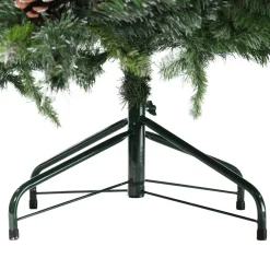 6.5' Full Snowy Delta Pine with Pine Cones Artificial Christmas Tree, Unlit