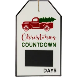 13" Gift Tag Shaped Christmas Countdown Chalkboard Wall Decor