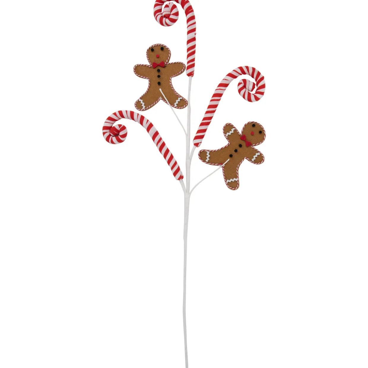 28" Gingerbread and Candy Cane Swirls Christmas Spray