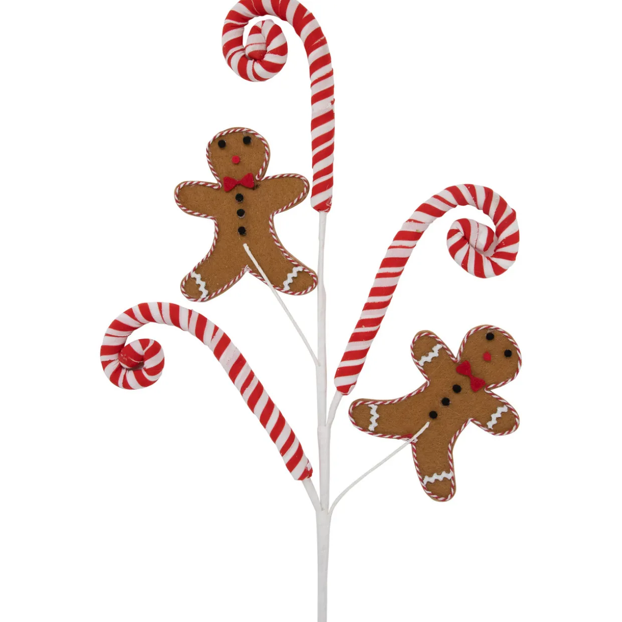 28" Gingerbread and Candy Cane Swirls Christmas Spray