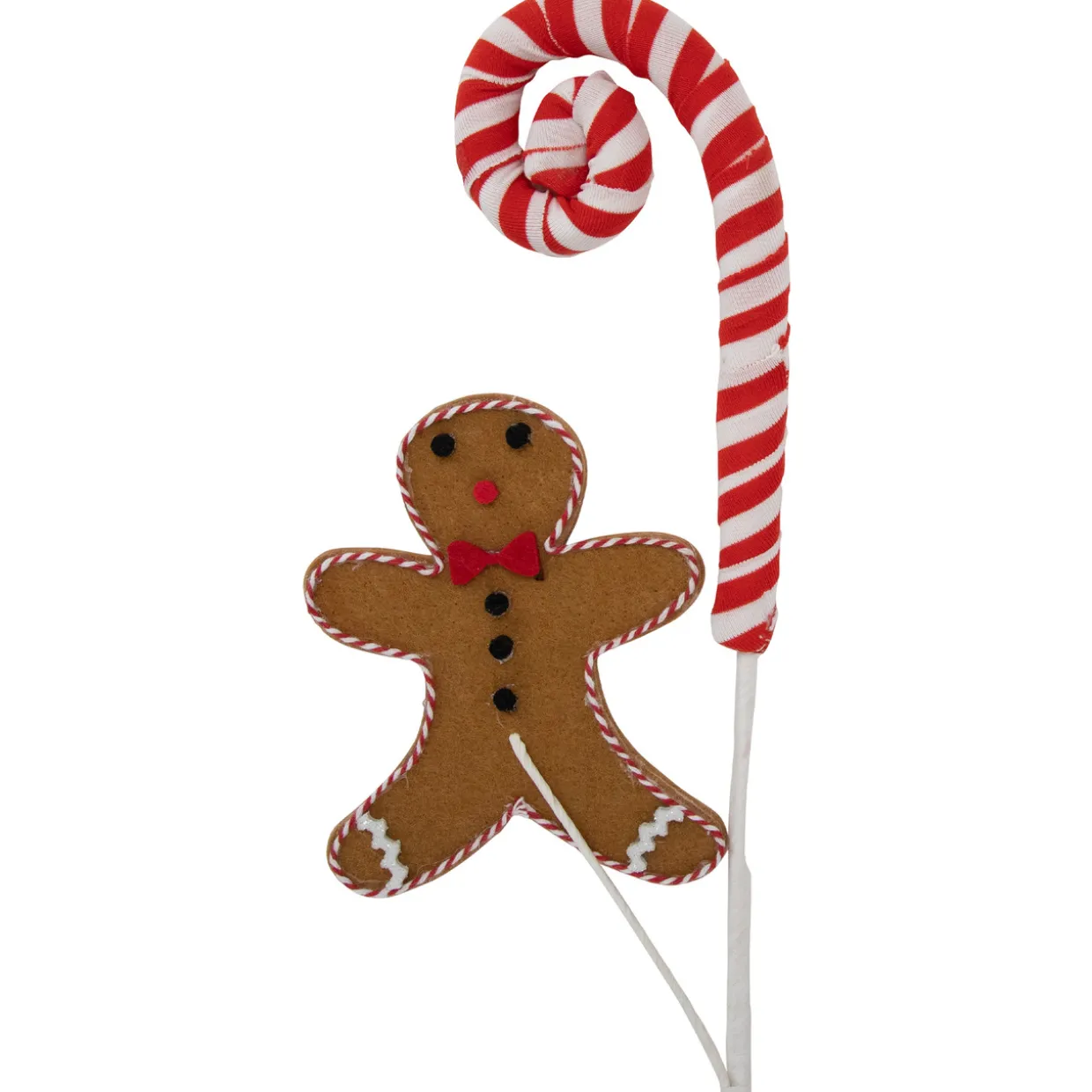28" Gingerbread and Candy Cane Swirls Christmas Spray
