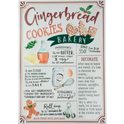 17.25" Gingerbread Christmas Cookies Recipe Metal Wall Plaque Sign