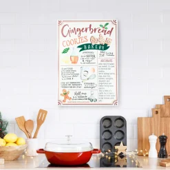 17.25" Gingerbread Christmas Cookies Recipe Metal Wall Plaque Sign