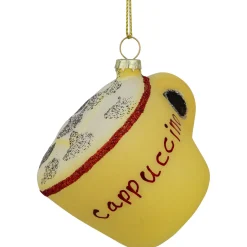 4" Glittered Cappucino Glass Christmas Ornament