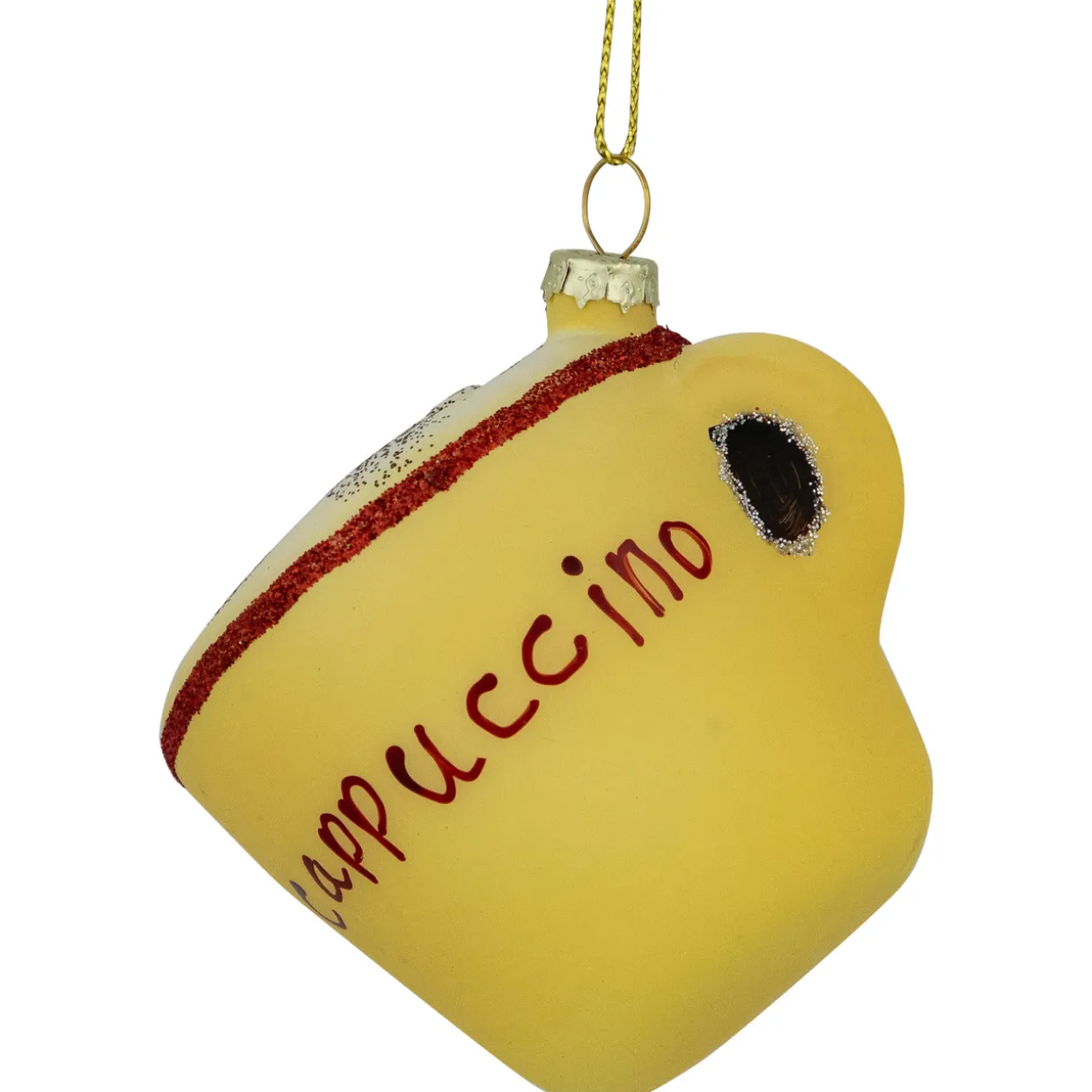 4" Glittered Cappucino Glass Christmas Ornament