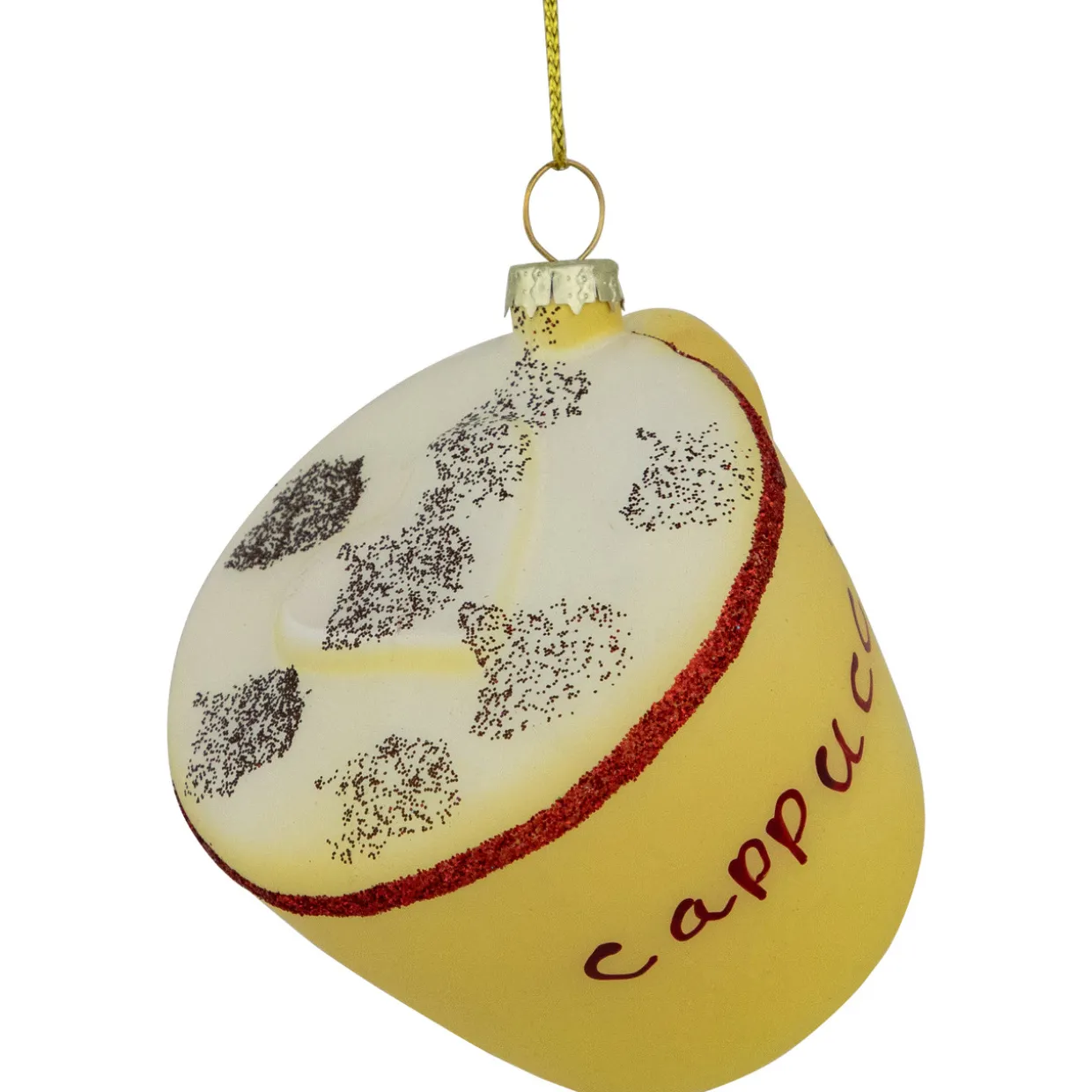 4" Glittered Cappucino Glass Christmas Ornament