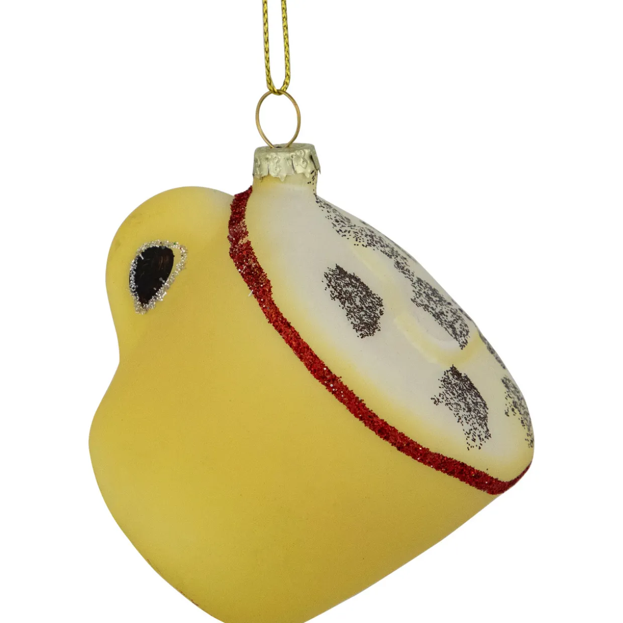 4" Glittered Cappucino Glass Christmas Ornament