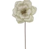 24" Glittered Cream Magnolia Christmas Stem Spray