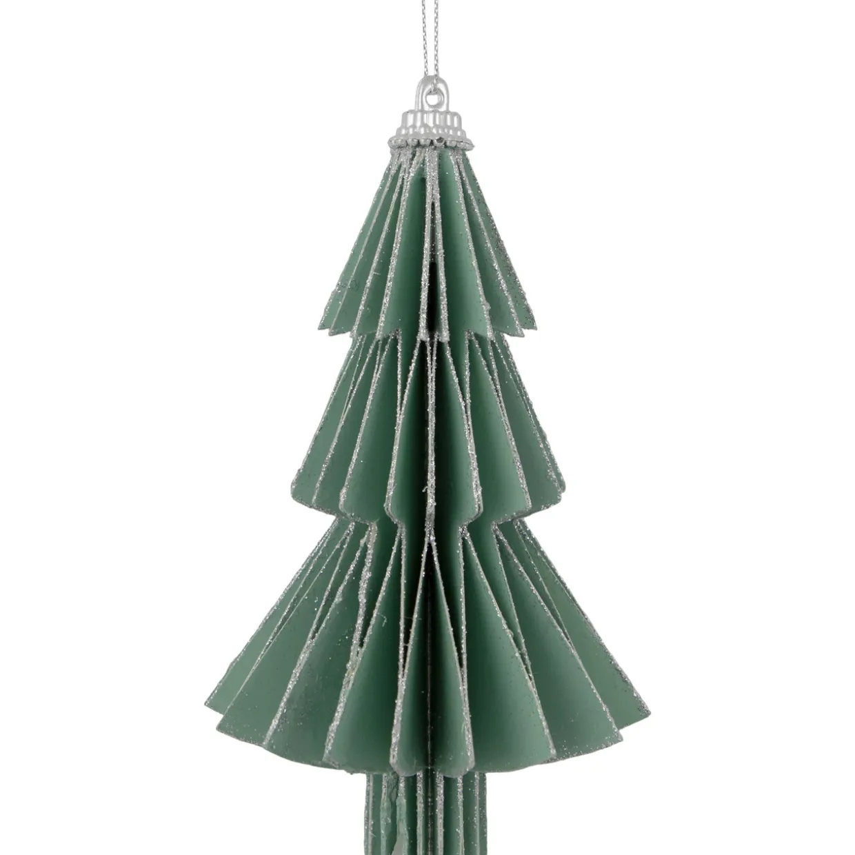 6" Glittered Green Christmas Tree Ornament