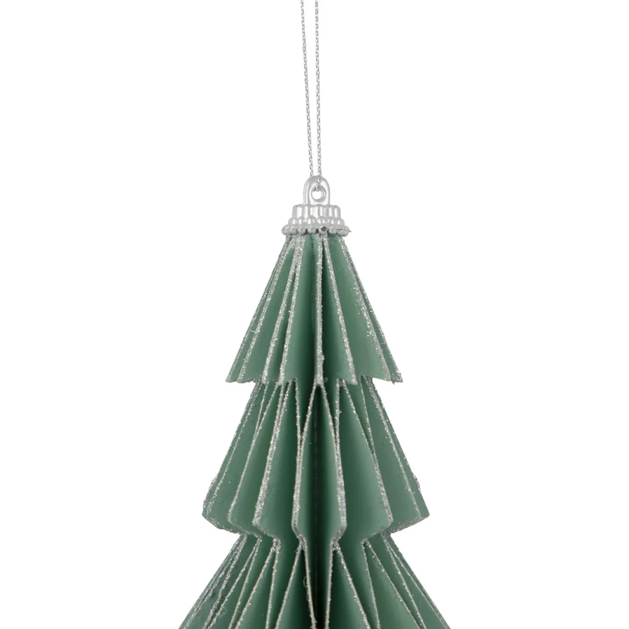 6" Glittered Green Christmas Tree Ornament