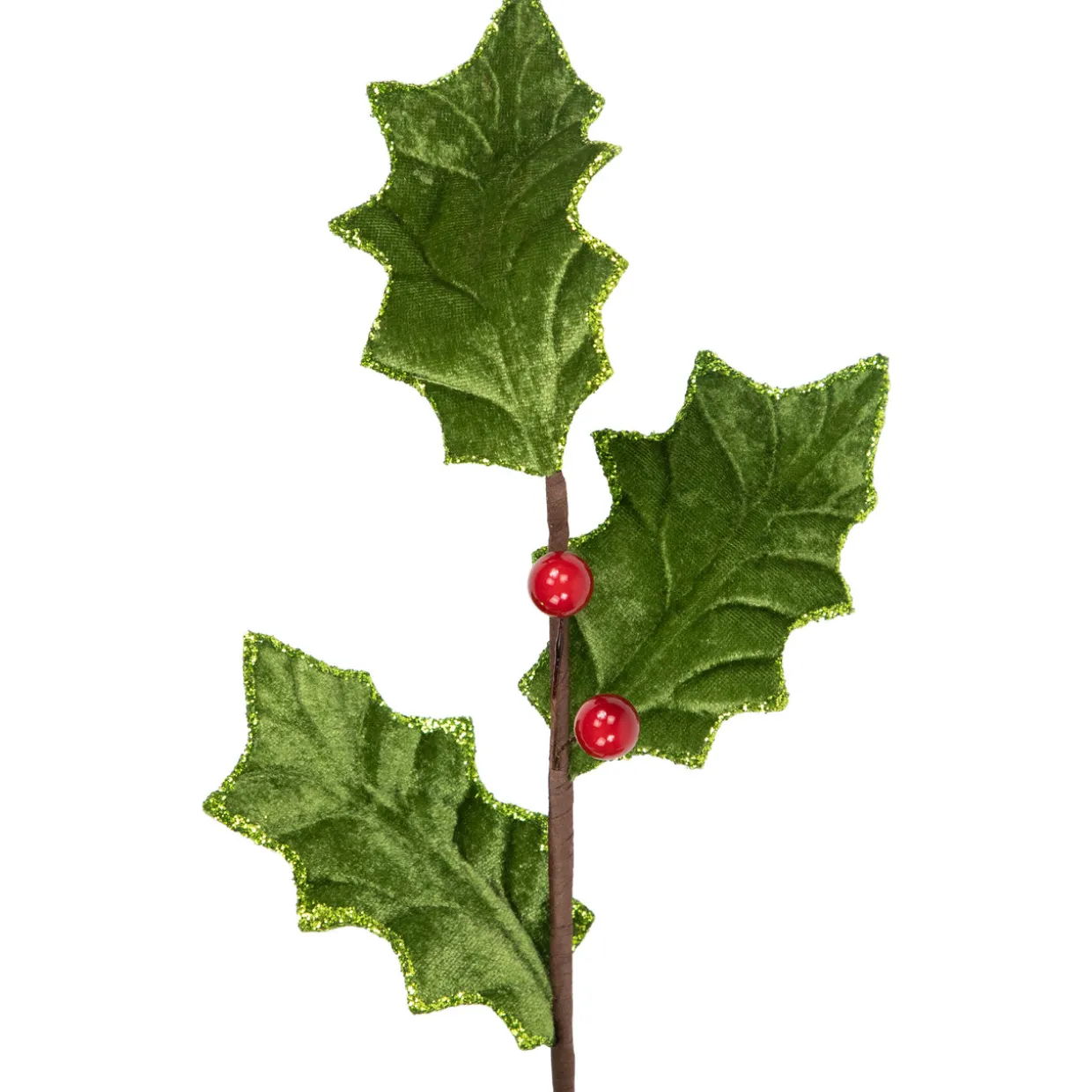 31" Glittered Holly with Berry Christmas Spray