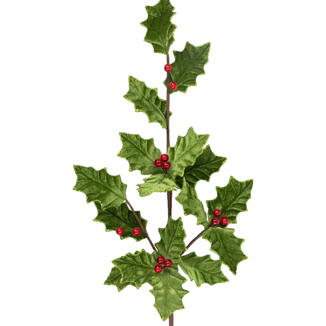 31" Glittered Holly with Berry Christmas Spray