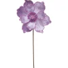 24" Glittered Lavender Magnolia Christmas Stem Spray