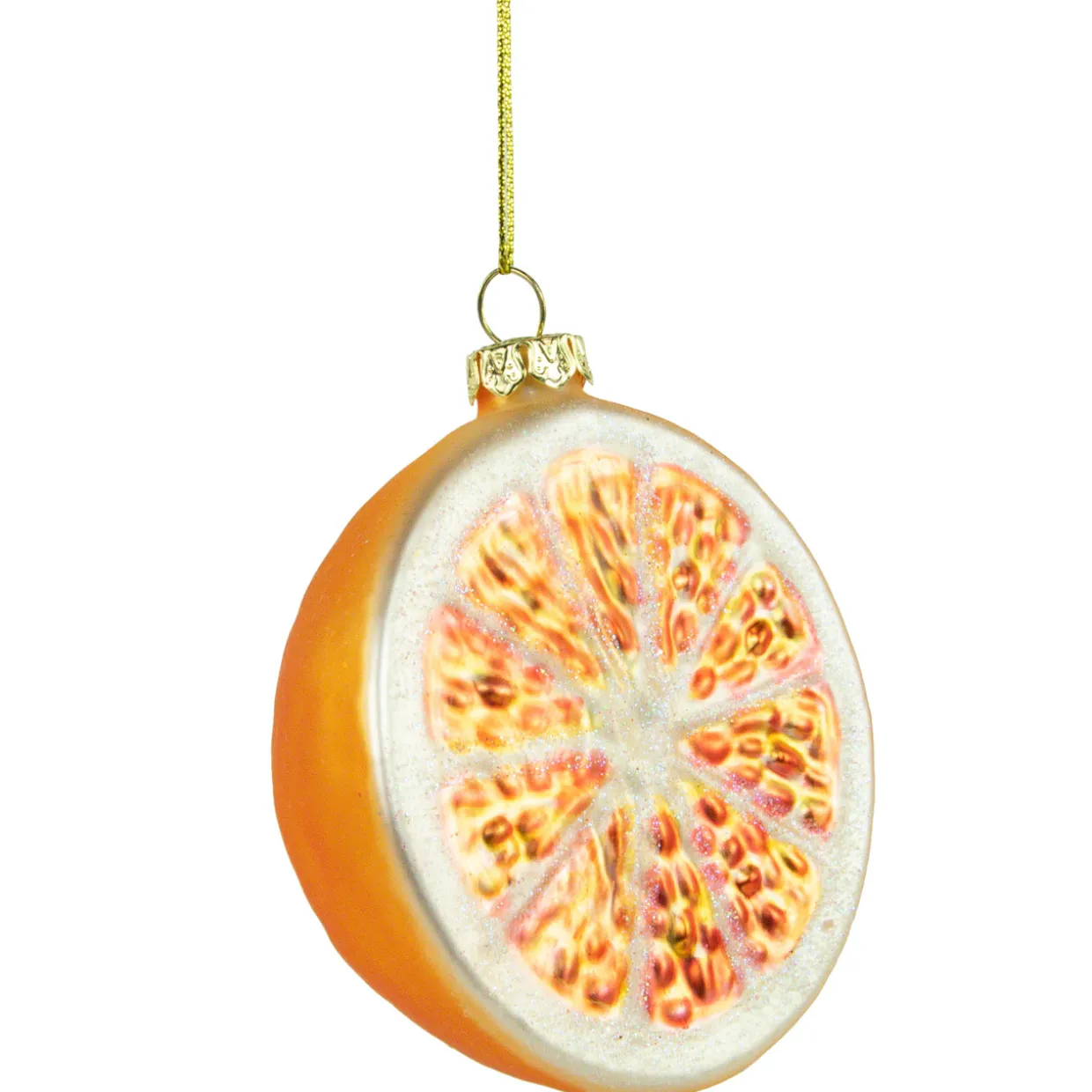 3.5" Glittered Orange Slices Christmas Ornament