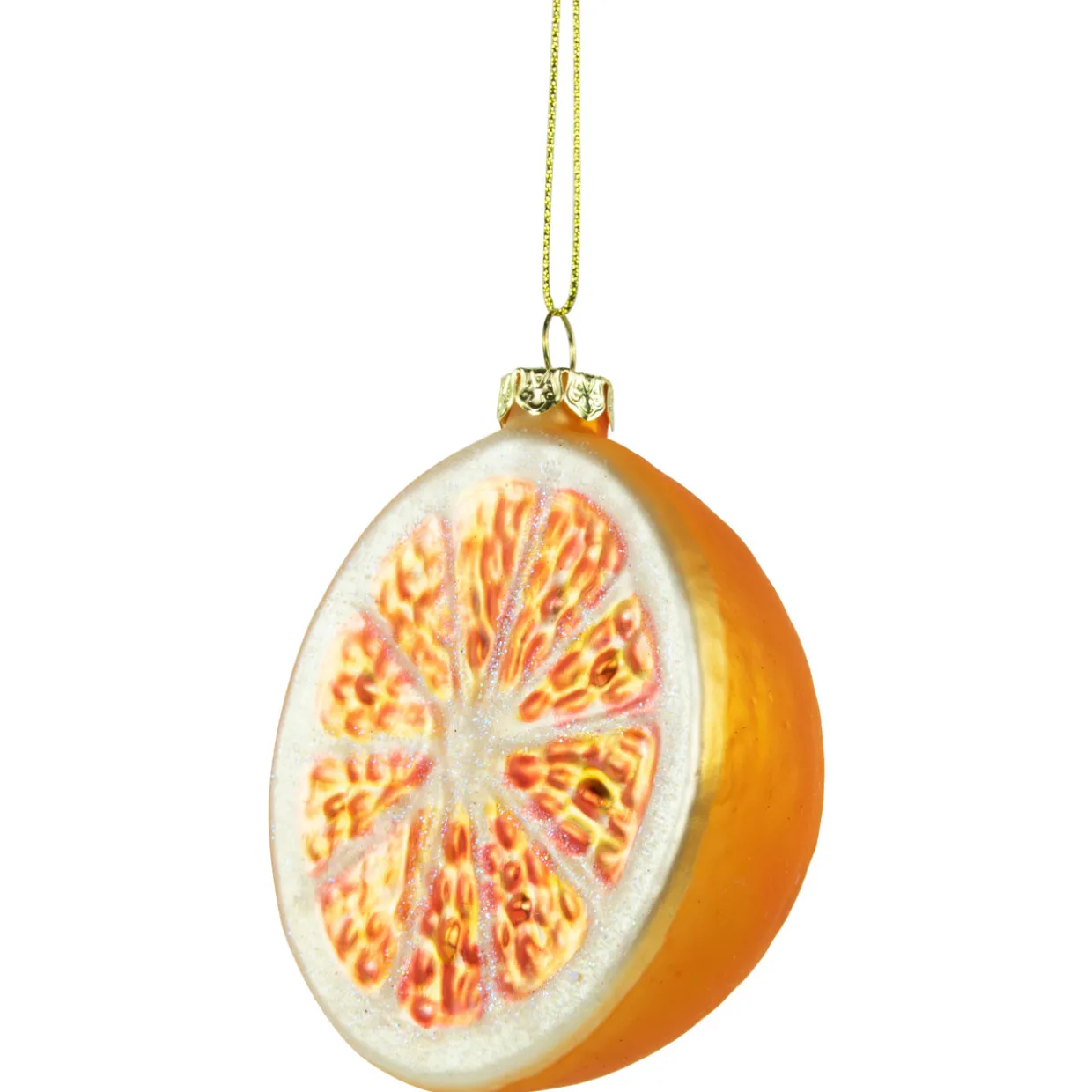 3.5" Glittered Orange Slices Christmas Ornament