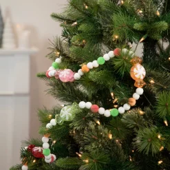 6' Glittered Pastel Colored Candy Christmas Garland, Unlit