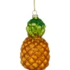 4.75" Glittered Pineapple Glass Christmas Hanging Ornament