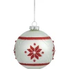 4" Glittered Snowflake Glass Christmas Ball Ornament