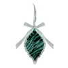 5.75" Glittered Teal Zebra Print Diamond Prism Christmas Ornament