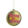 4" Gold and Red "Sugar Daddy" Milk Caramel Lollipop Christmas Disc Ornament