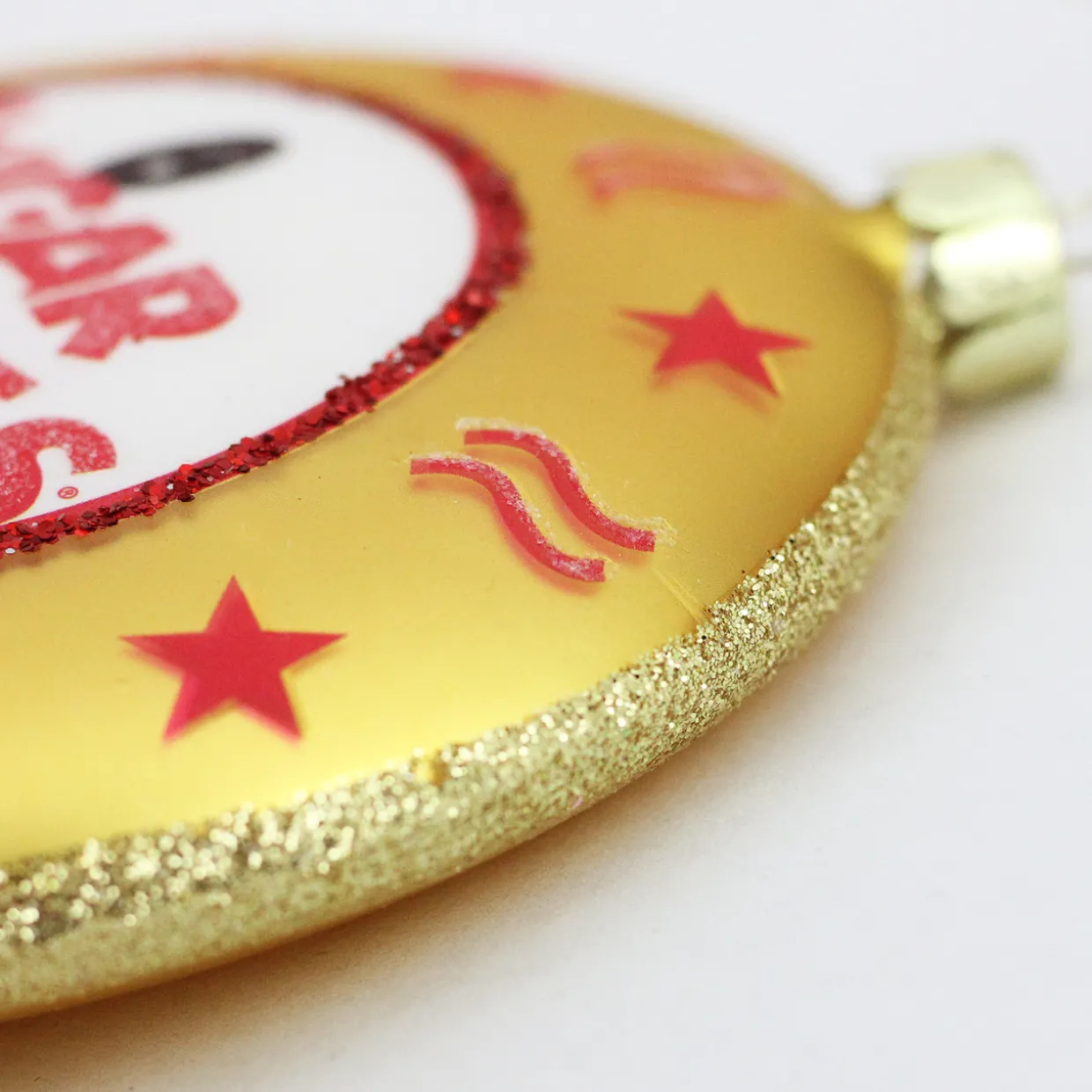 4" Gold and Red Tootsie Roll Sugar Babies Caramel Candies Disc Christmas Ornament