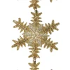 6.75" Gold and Silver Glittered Snowflake Trio Christmas Ornament