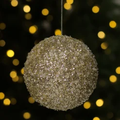 5" Gold and Silver Sequin Ball Christmas Ornament