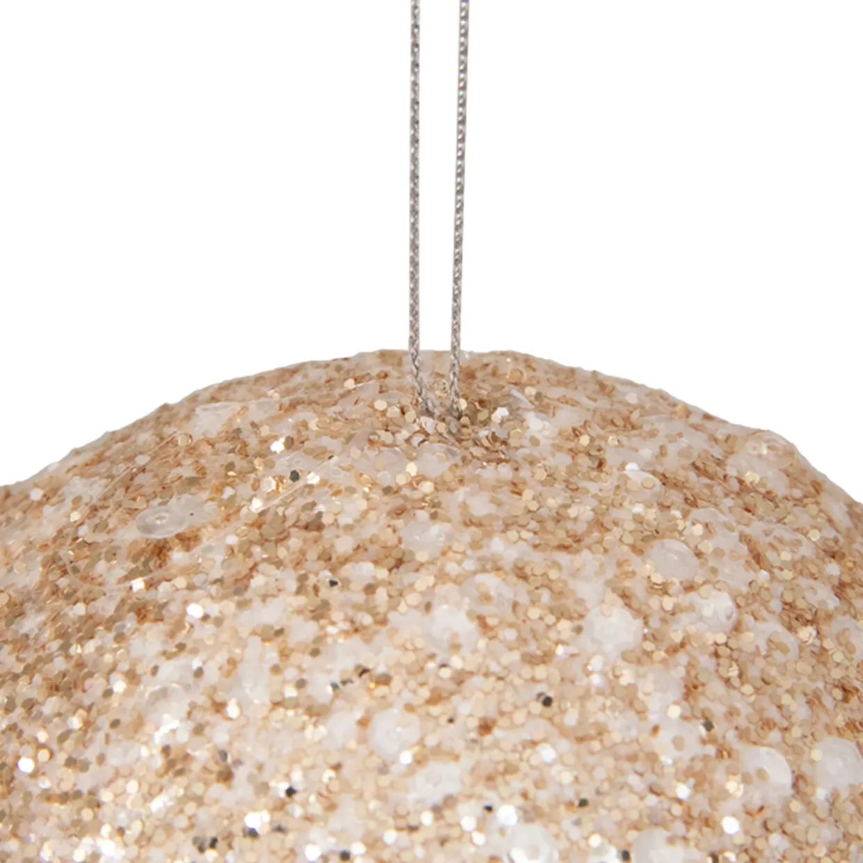 5" Gold and Silver Sequin Ball Christmas Ornament