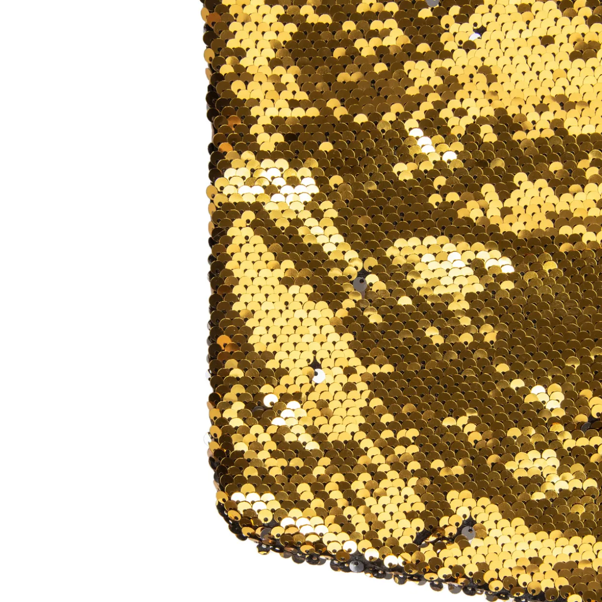 19" Gold and Silver Sequin Christmas Stocking With White Faux Fur Cuff