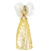 10" Gold and White Angel Christmas Tree Topper, Unlit