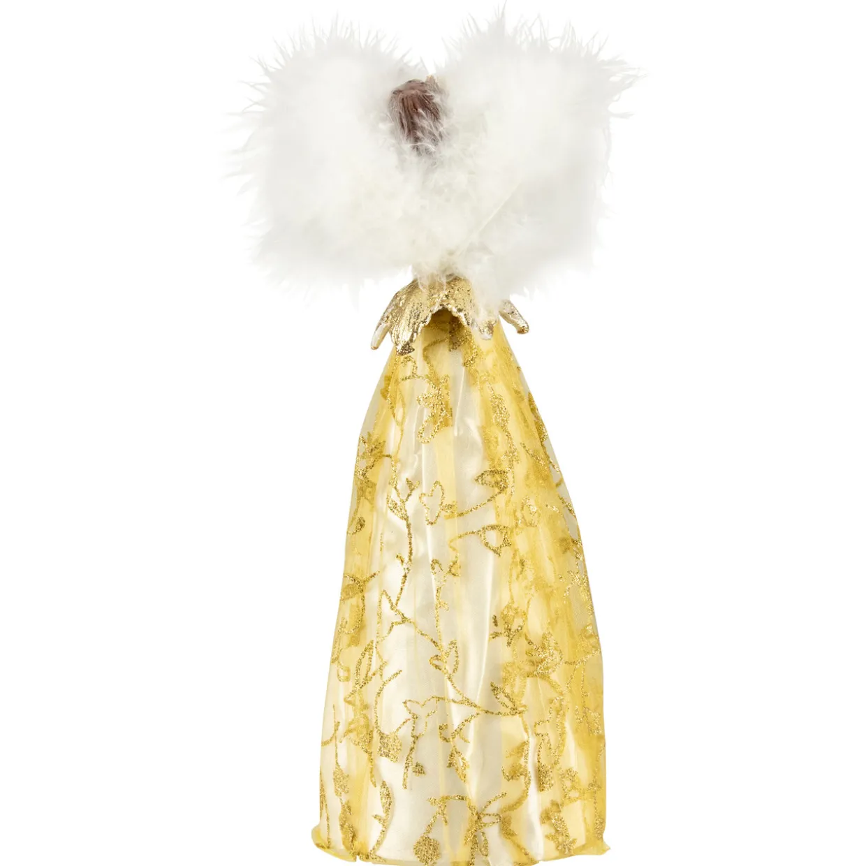 10" Gold and White Angel Christmas Tree Topper, Unlit