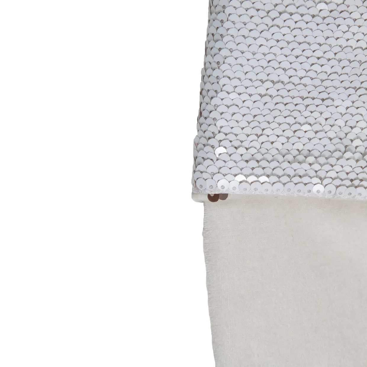 20" Gold and White Reversible Sequin Cuff Christmas Stocking