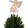 10" Gold Angel Tree Topper, Warm White Lights