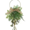 11.25" Gold Bells Christmas Door Hanger with Burlap Bow