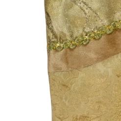 20.5" Gold Etched Velvet Christmas Stocking with Glitter Print and Metallic Trim