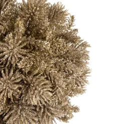 6" Gold Glittered Pine Christmas Ball Ornament