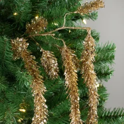 52" Gold Glittered Pine Hanging Artificial Christmas Spray