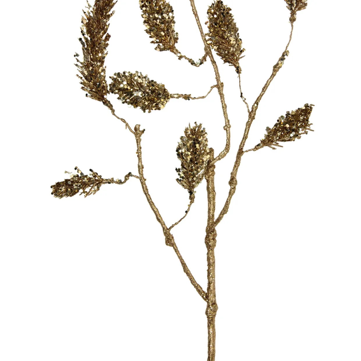 52" Gold Glittered Pine Hanging Artificial Christmas Spray