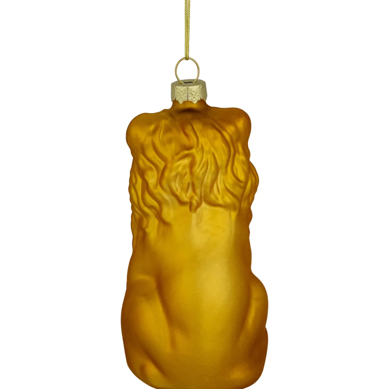 2.5" Gold Lion Glass Christmas Ornament