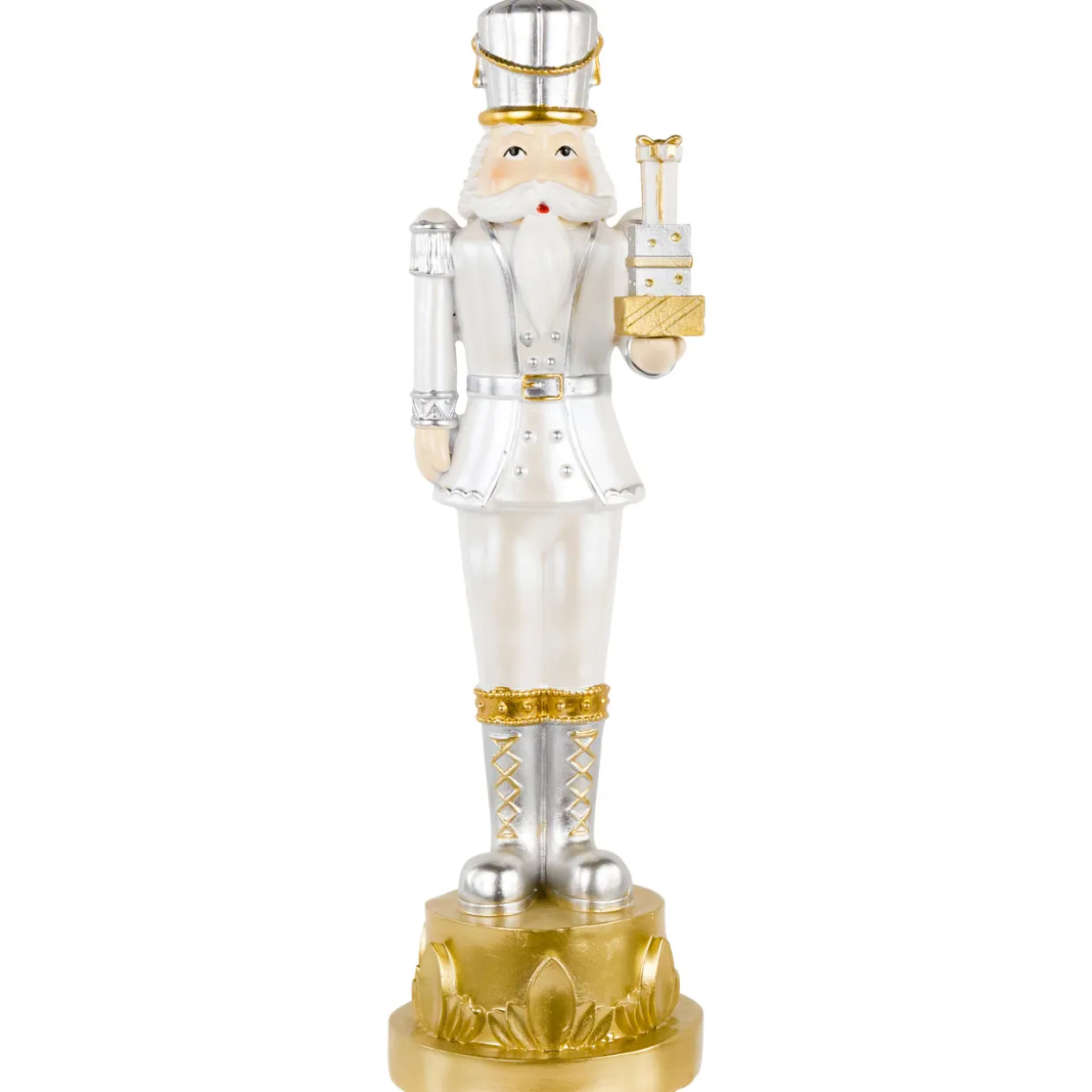 13.5" Gold Metallic Christmas Nutcracker with Gifts