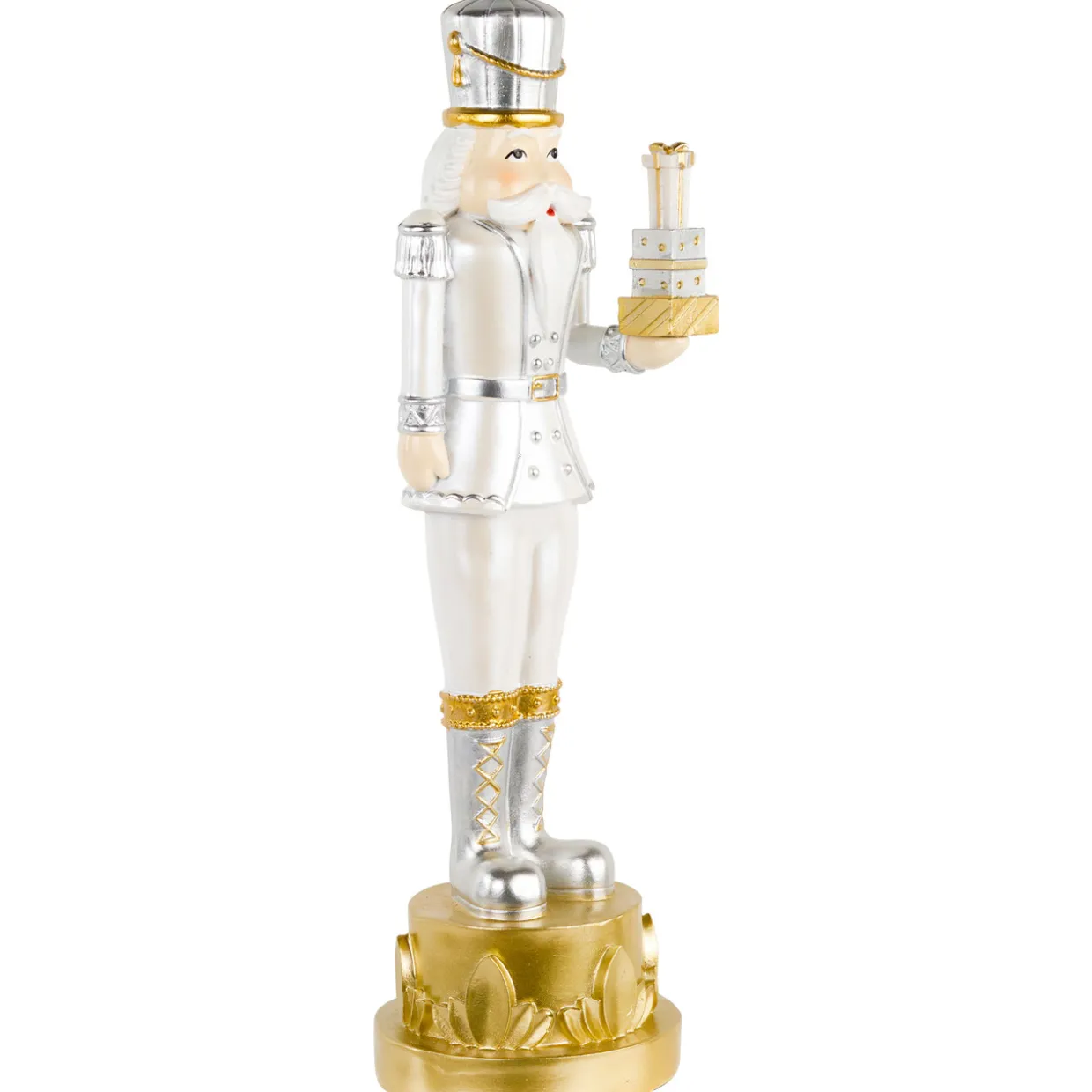 13.5" Gold Metallic Christmas Nutcracker with Gifts