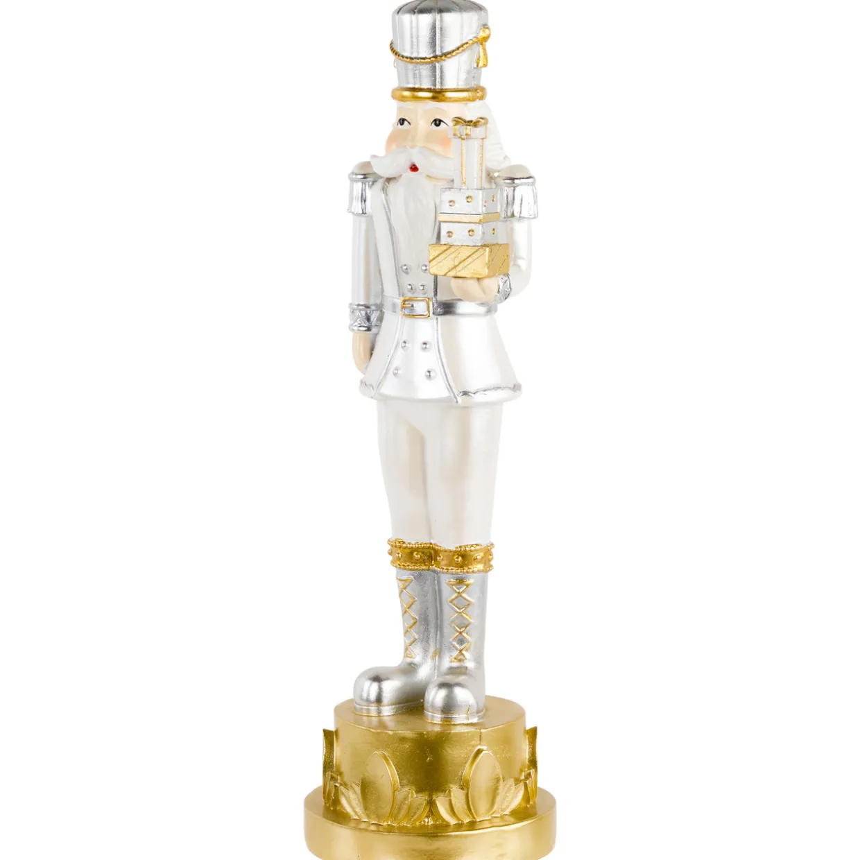 13.5" Gold Metallic Christmas Nutcracker with Gifts