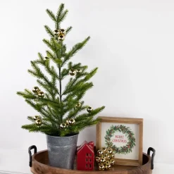 6.75" Gold Shatterproof Ball Ornament Christmas Pick