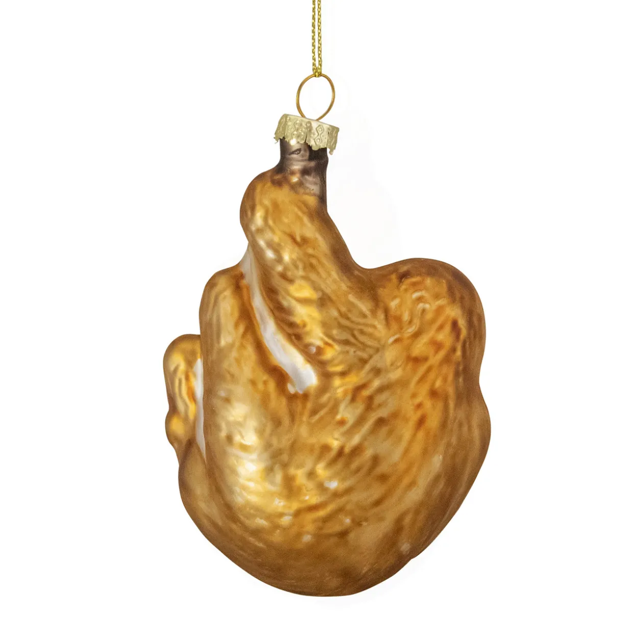 4" Gold Sloth with Bamboo Glass Christmas Ornament